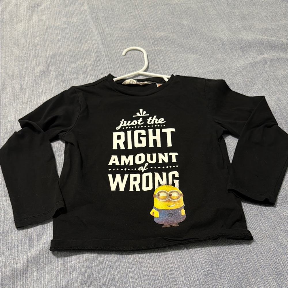H&M Black Long Sleeve Minions Tee